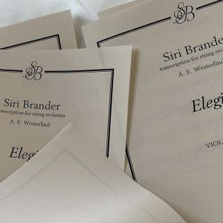 Siri Branderin Elegie-teoksen nuottimateriaali